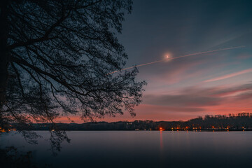 Abendrot am Baldeneysee in Essen