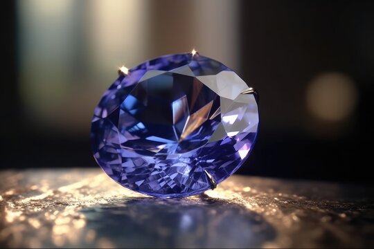 Radiant Tanzanite: A Stunning Close-Up of a Beautiful Jewel with Dazzling Particles and Depth of Field Generative AI 11