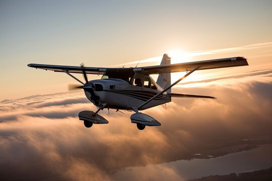 flight school, with students learning the basics of flight and aviation from experienced instructors, created with generative ai