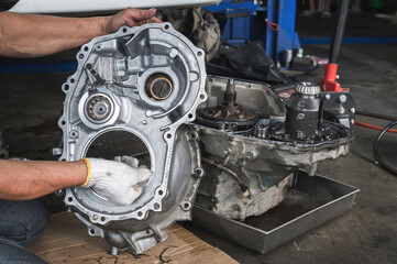 Automotive front-wheel drive automatic transmission rebuild and service.