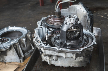 Automotive front-wheel drive automatic transmission rebuild and service.