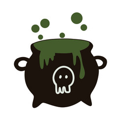 Halloween witch cauldron illustration 