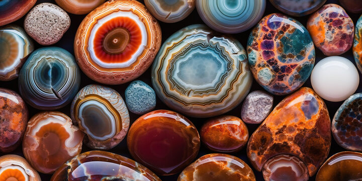 Abstract agates natural stones background, Generative AI