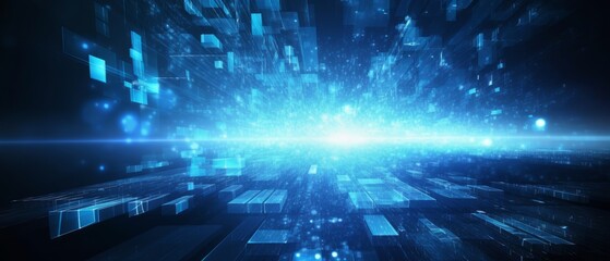 Hi-tech background, blue abstract background. Generative AI