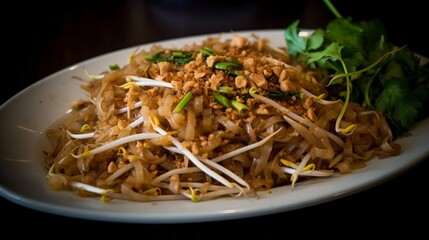 Pad Thai with Pork and Bean Sprouts - A Hearty and Nutritious Dish with a Crunchy Twist