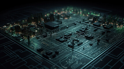 Fototapeta premium Technology chip motherboard,created with Generative AI tecnology.