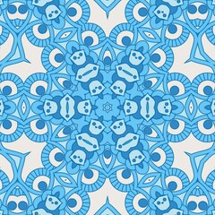 Fototapeta premium Abstract Pattern Mandala Flowers Art Colorful Blue Sky Turquoise 97
