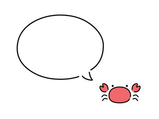 吹き出し付のカニのイラスト