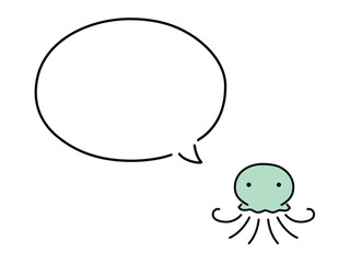 吹き出し付のクラゲのイラスト