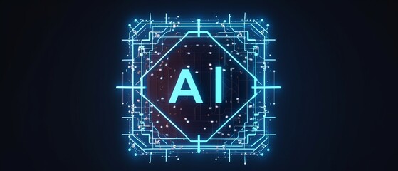 AI logo, high technology logo. Generative AI