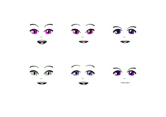2d anime manga face