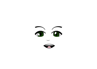 anime 2d face with expression