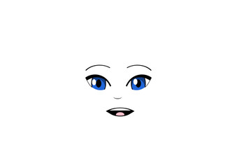 anime 2d face with expression