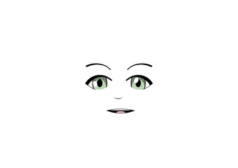 anime 2d face with expression