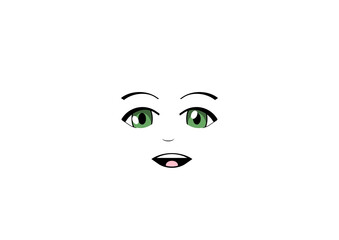 anime 2d face with expression
