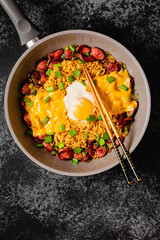 Korean style instant noodle, Shin Ramyeon with sausages