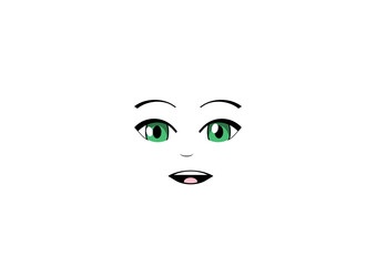 anime 2d face with expression