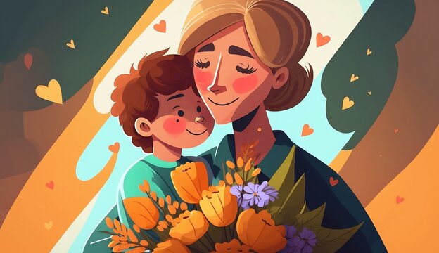 Mutter mit Sohn Generative AI