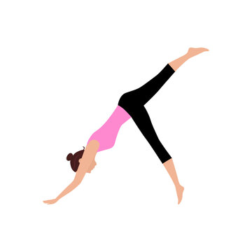 Woman making Yoga Exercise Vector Illustration isolated on White