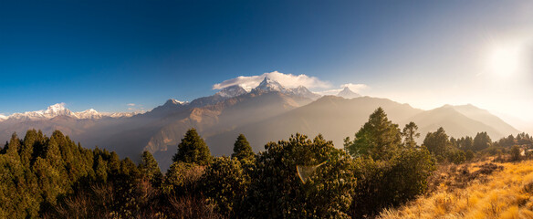 Beautiful view of Annapurna mountain range , Nepal