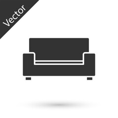 Grey Sofa icon isolated on white background. Vector