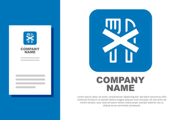 Blue Ramadan fasting icon isolated on white background. Religious fasting. Logo design template element. Vector