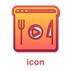 Gold Cooking live streaming icon isolated on white background. Vector