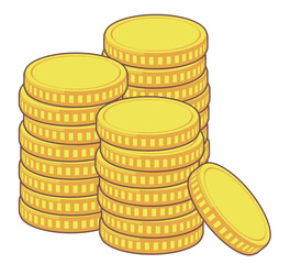 積み上げられたコインのイラスト素材