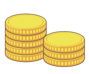 積み上げられたコインのイラスト素材
