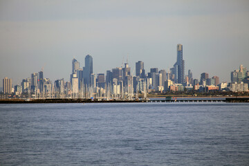 Obraz premium Melbourne skyline at dusk, Australia