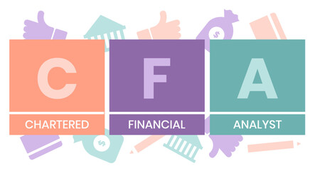 CFA - Chartered Financial Analyst acronym. business concept background. vector illustration concept with keywords and icons. lettering illustration with icons for web banner, flyer