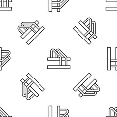 Grey line Bicycle parking icon isolated seamless pattern on white background. Vector