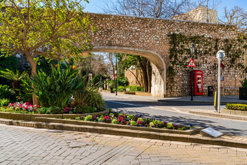 Street view in Gibraltar town. UK