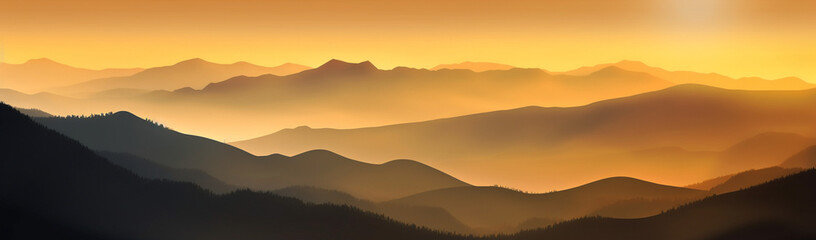 Mountain landscape at sunset