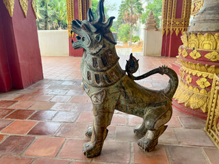 Laos lion statue
