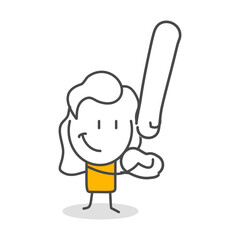 Stick figures. Alphabet. Isolated on white background. Hand drawn Doodle Line Art Cartoon Design character.