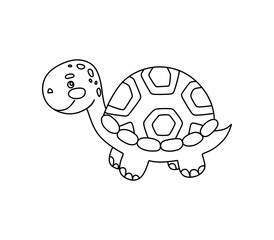 Turtle Character Black and White Vector Illustration Coloring Book for Kids