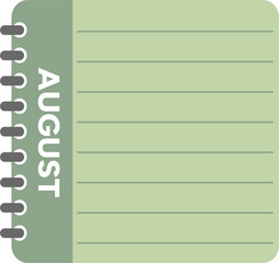 August calendar. monthly transparent calendar