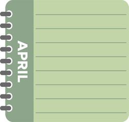 April calendar. monthly transparent calendar
