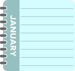 January calendar. monthly transparent calendar