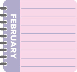 February calendar. monthly transparent calendar