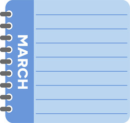 March calendar. monthly transparent calendar
