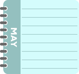 May calendar. monthly transparent calendar