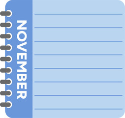 November calendar. monthly transparent calendar