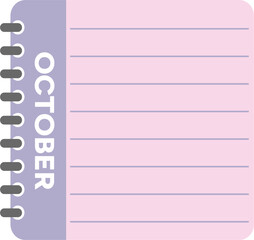 October calendar. monthly transparent calendar
