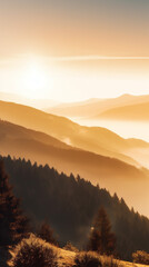 Obraz premium sunset over the mountains