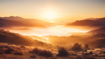 sunset over the mountains