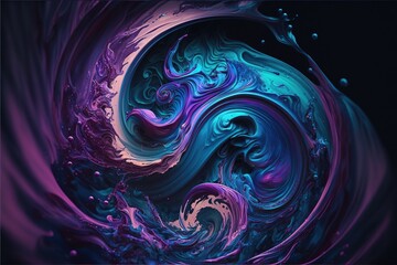 Obraz premium Colorful swirl. Abstract, blue, purple, texture, curve. Illustration. AI
