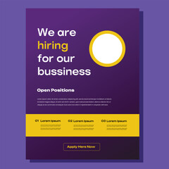 We are hiring flyer design template bundle. Hiring employee poster leaflet design bundle template