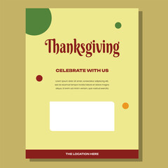 Trendy Thanksgiving templates. Good for poster, card, invitation, flyer, cover, banner, placard, brochure and other graphic design. Vector illustration.